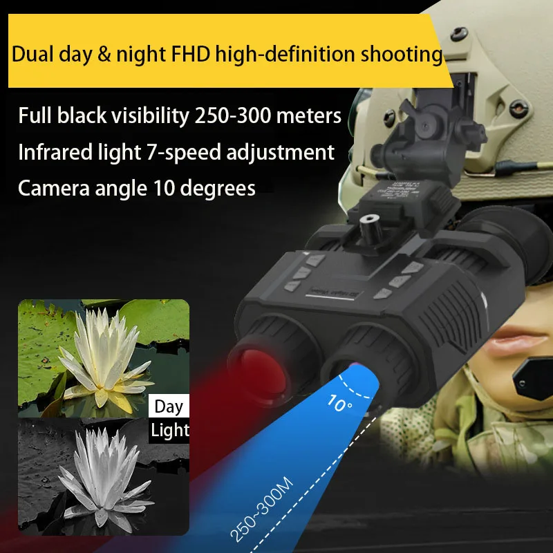 3D Night Vision Binocular Goggles NV8000 Handfree Binoculars Telescope Hunting Googles for Helmet 1080P HD Night Vision Device