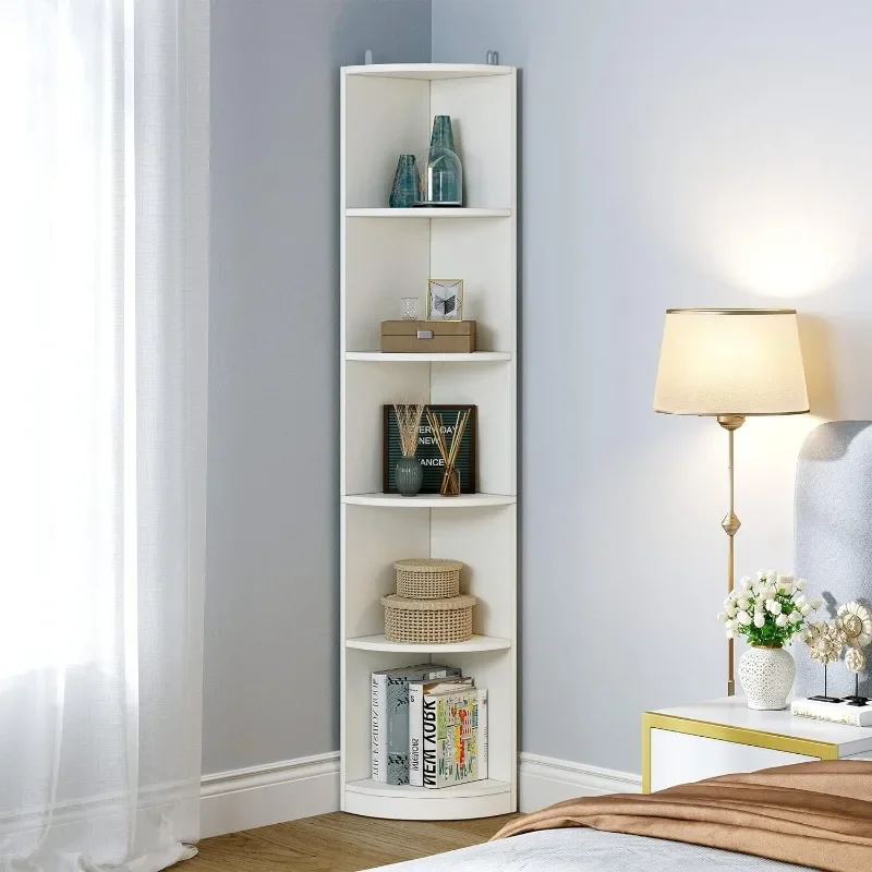 

YITAHOME 5-Tier Corner Shelf 70.8" Tall Modern Free Standing Corner Bookshelf 5 Shelf Display Corner Bookcase and Bookshelves