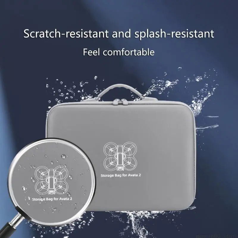 Sac de rangement Avata 2 fermé sur fond neutre, logo Avata 2 discret, design compact et robuste.
