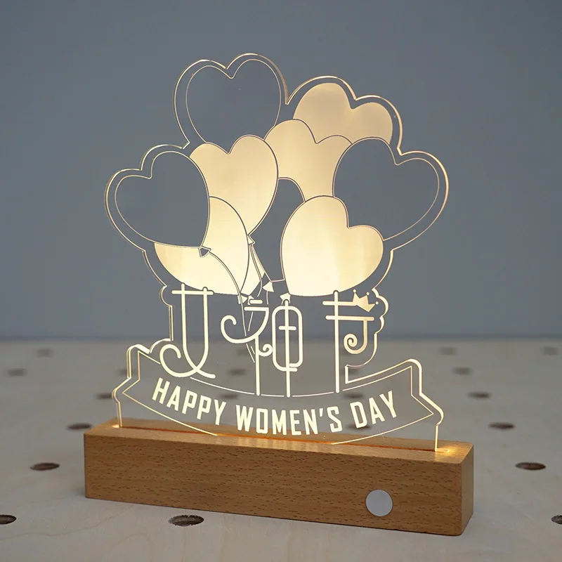 크리스마스와 여성 선물, 사용자 정의 사진 3D 램프, 아크릴 야간 조명