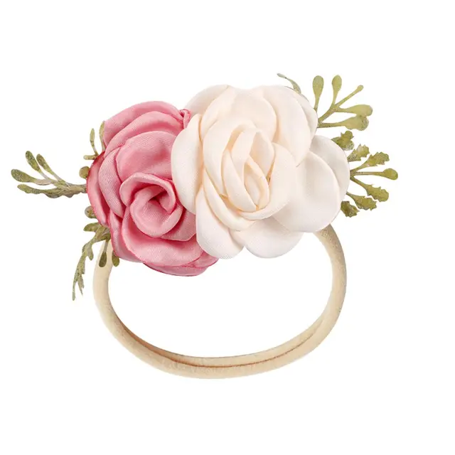 Floral Girls Headbands Newborn Baby Elastic Princess Hairbands Kids Pearl Flower Fresh Style Cute Hair Accessories Diademas 34