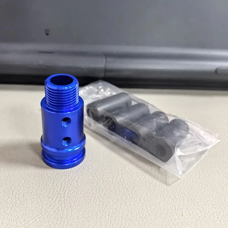 Auto-Getriebe-Schaltknauf-Adapter, schwarze Aluminiumlegierung für Schalthebel ohne Gewinde, M18 x 1,5, Adapter 8 mm, 10 mm, 11 mm, 12 mm – Detail 6
