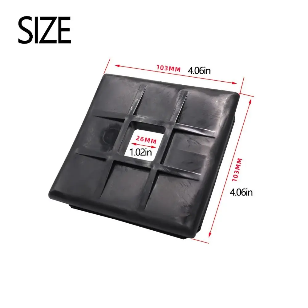Lightweight Plastic Bumper Plug End Cap 4x4 Inch Practical Square Tube Hole Plug Black Furniture Cap Pipe Car Equipment