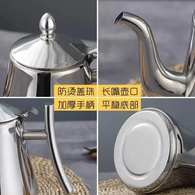 Thickened Stainless Steel Teapot Kettle Kettle Hotel Restaurant Home Induction Cooker Flower Teapot Coffee Pot
