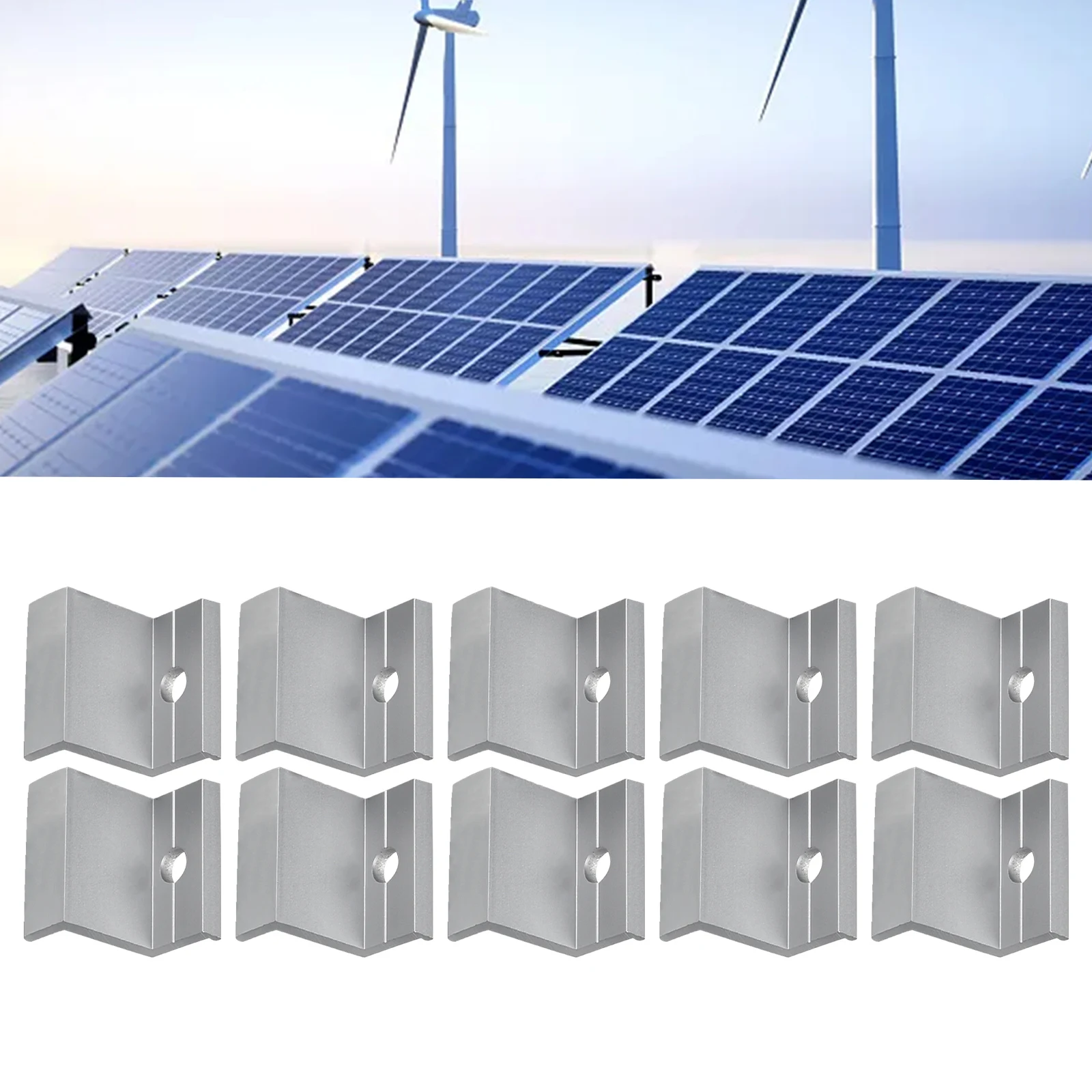 10Pcs Photovoltaik Solar Panel Mount Zubehör PV End Clamp Aluminium Legierung End Clamp Elektrische Ausrüstung Solar Power Liefert – Detail 19