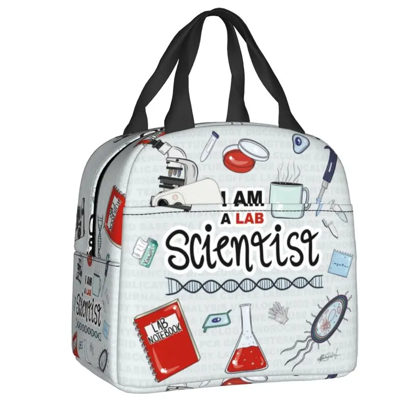 

Custom I Am A Scientist Lunch Bag Science Physics Chemistry Biology Cooler Thermal Insulated Lunch Boxes for School Children