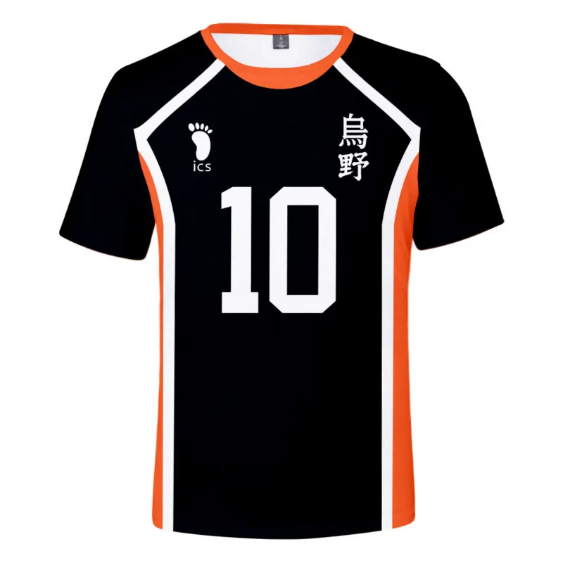 Summer New Men\'s 3D Printing Hinata Shoyo Shadow Mountain Tobio T-shirt Cosplay Costume Karasuno Club Volleyball