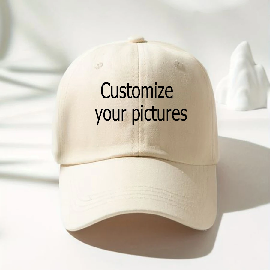 Customization Logo Text Pattern Printed Baseball Caps for Women Man Personalized Hats Casual Hip Hop Cap Black/White/Navy Blue 5
