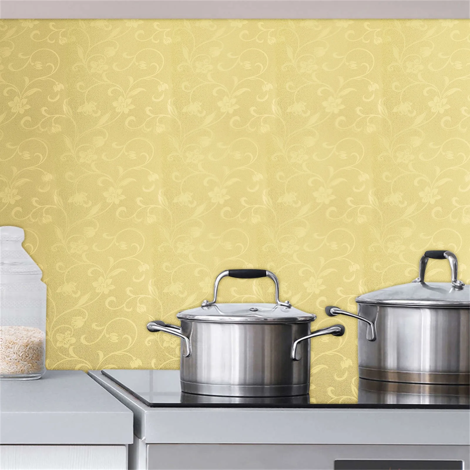 Easy Faux Tile Backsplash with Eco-Friendly Wallpaper