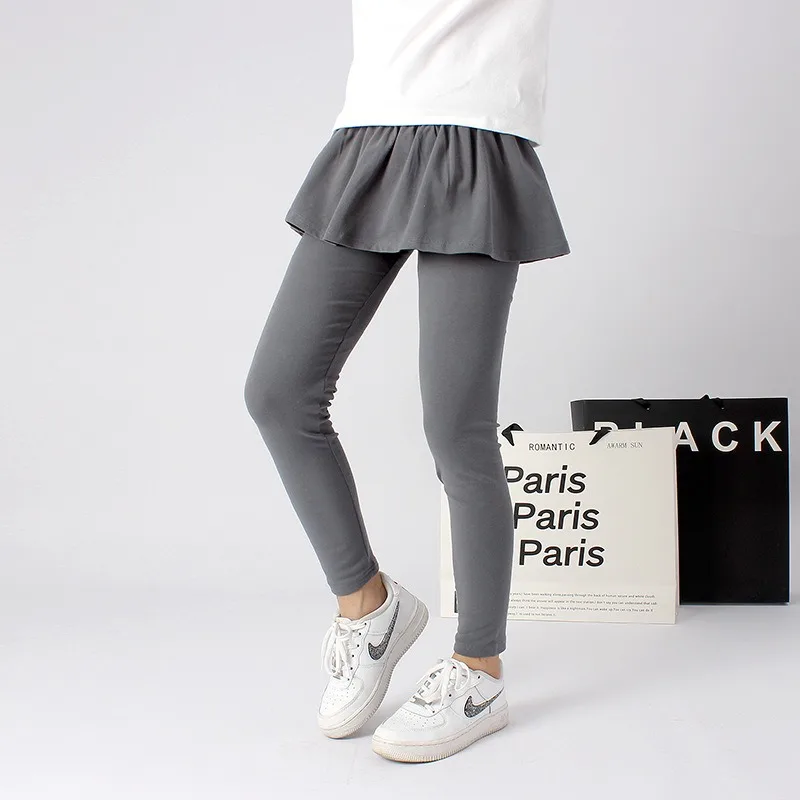 Girls School Uniform Pants Ruffle Warm Skirt Leggings Toddler Girl Stretchy Cotton Pantskirt Children Pants Tights Kids Clothes