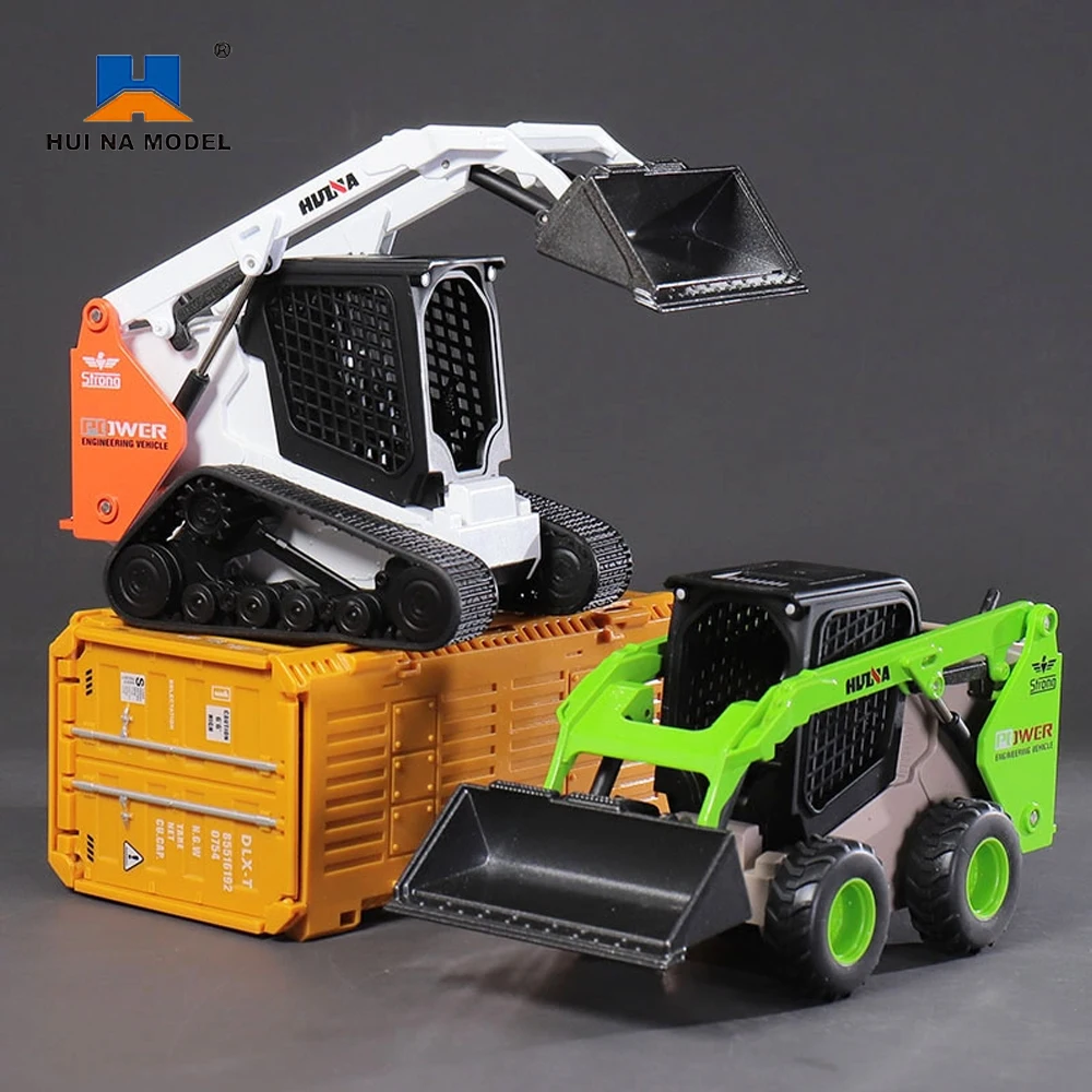 1:50 Scale Alloy Huina Model Cars Trucks Excavator Modelos Montessori Diecasts & Toy Vehicles Car Miniature Toys for Children 1 50 alloy excavator model diecasts vehicles shovel loader high simulation forklift bulldozer backhoe loader truck toy for boy