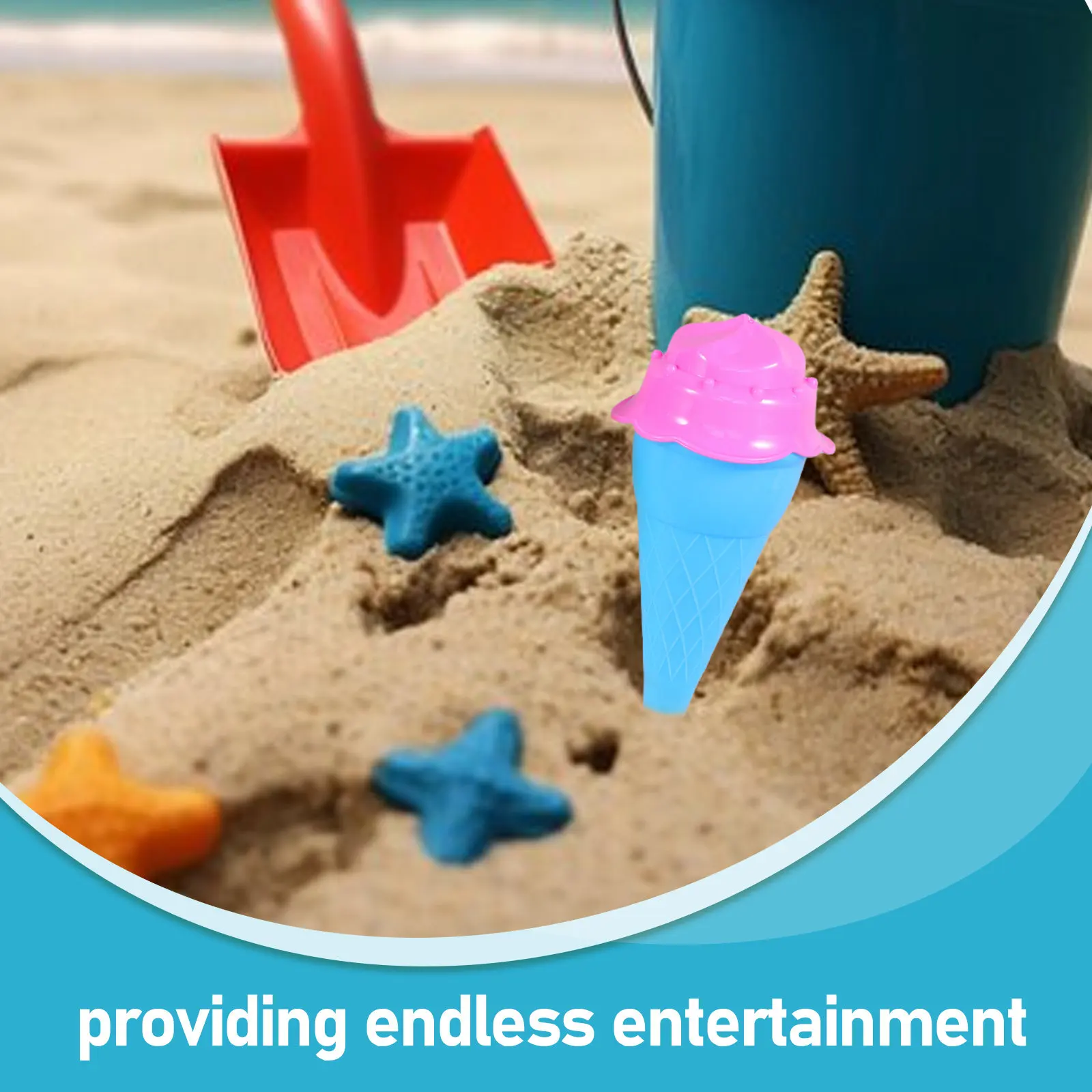 1 세트 아이스크림 콘 모양 모래 금형 어린이 창의적 놀이 세트 활기찬 무독성 플라스틱 해변 해변 뒷마당 실내 야외