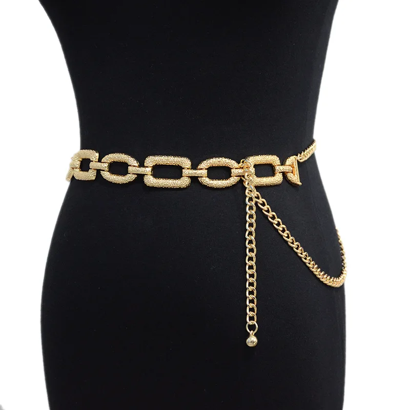 

New Latin Dance Waist Chain Women Practice Performance Ornament Latin Dance Accessories Golden Metal Chain Belt DNV17661