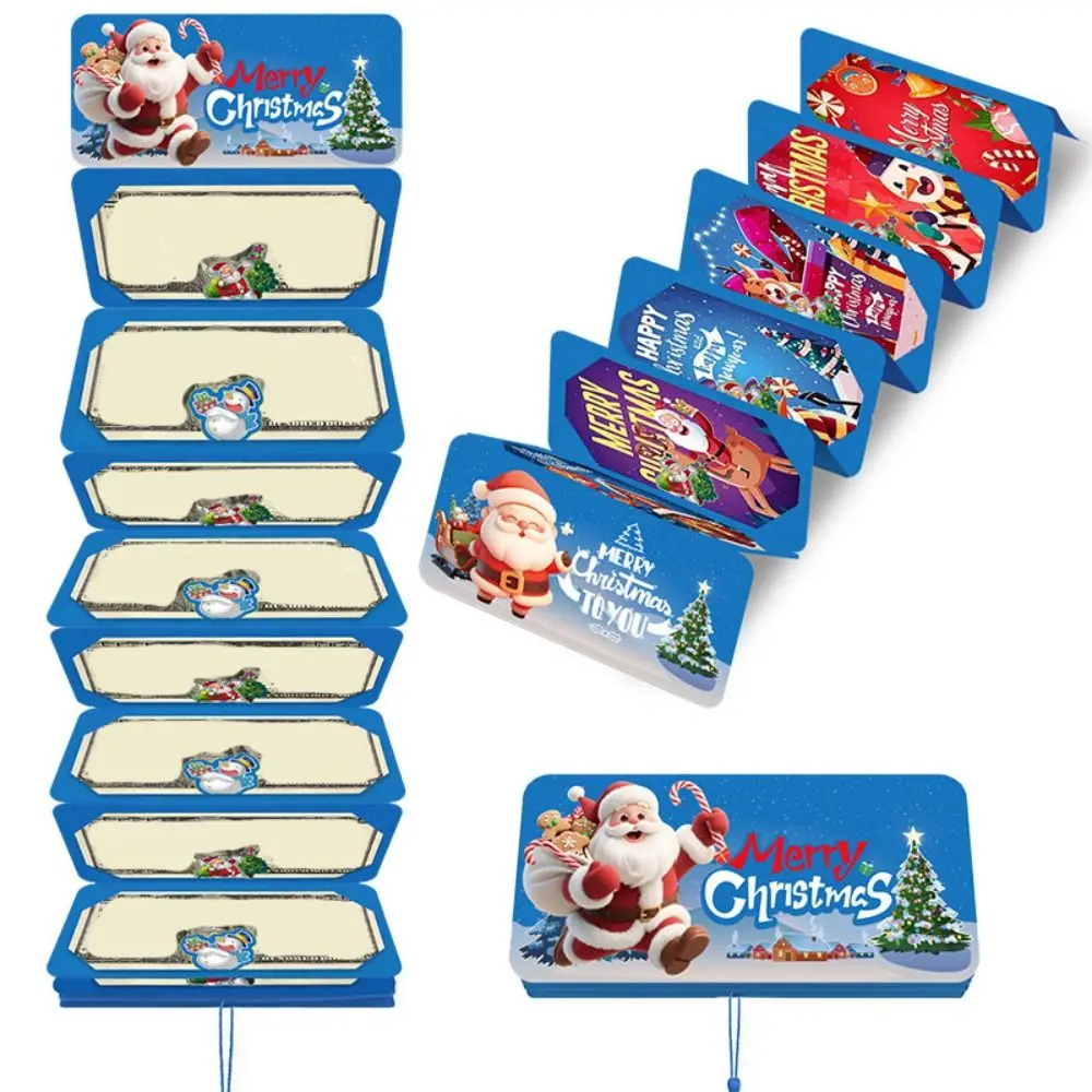 10Card Positions Christmas Money Pocket Bag Lucky Snowman Tree Folding Card Envelope Santa Claus Elk New Year Blessing Bag