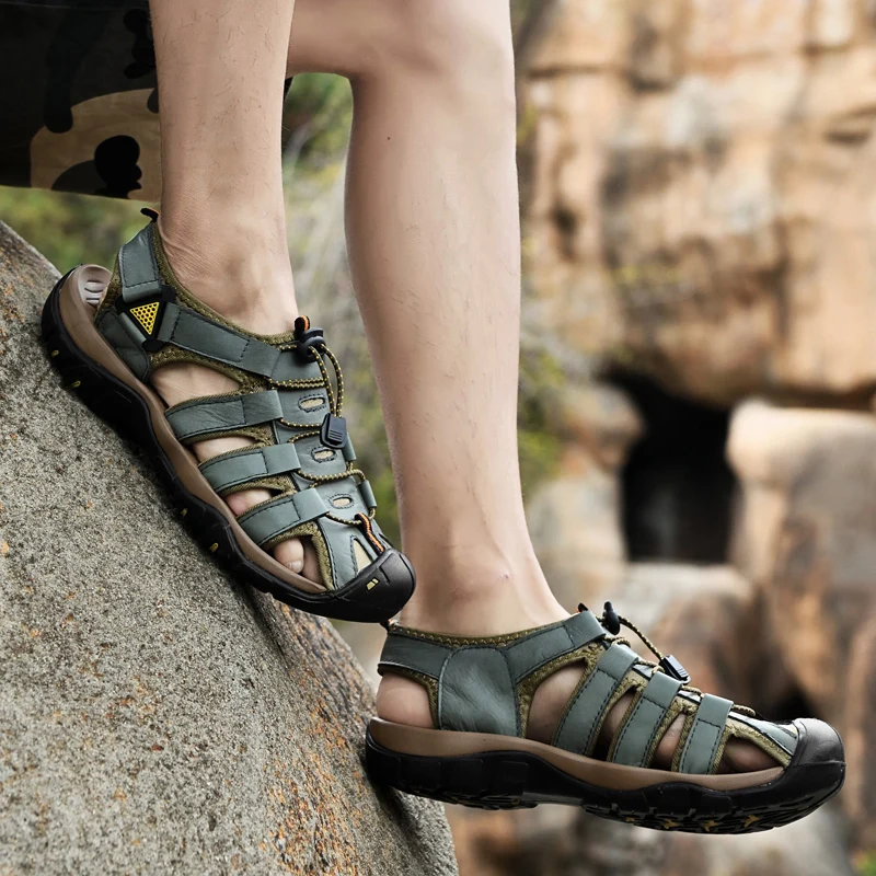 Sandalias Trekking Sandalias Piel Tiras Hombre Sandalias Trekking