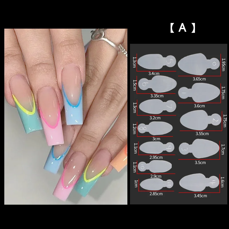 Dual-Nagelformen Set Mit Aufklebern – Wiederverwendbare Silikonformen Für Gel-Nägel, French Maniküre