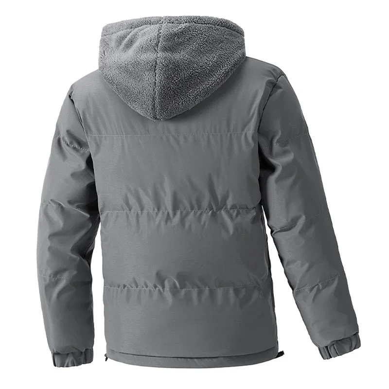 8XL puffer jacket mens thick warm plus size winter jacket men cotton fleece padded hooded parkas fake two piece coats outwear cotton jacket parkas coat parka coat puffer jacket