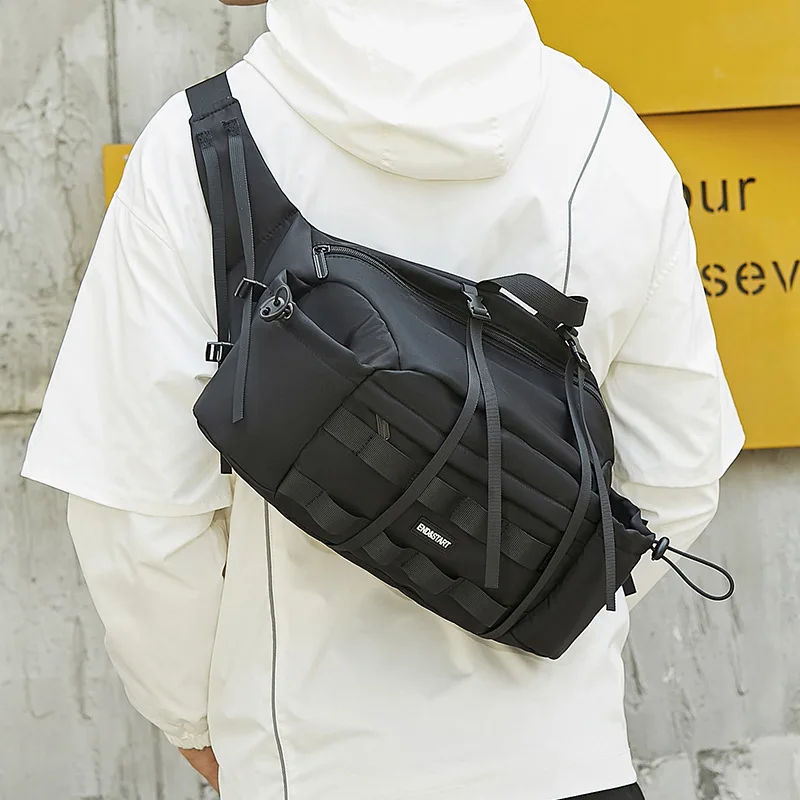 Men's Simple Shoulder Crossbody Bag Large Capacity Chest Bag