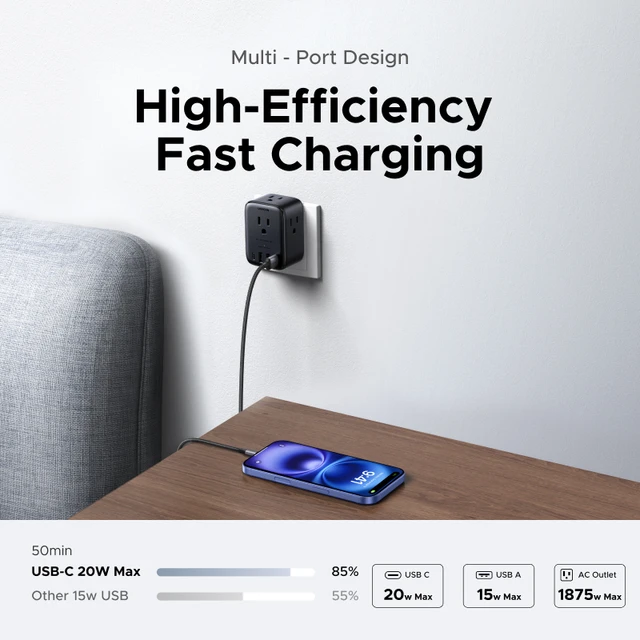 UGREEN 20W Power Strip 3