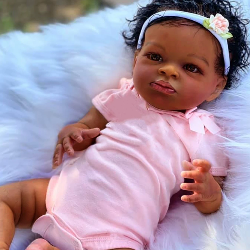 20InchesBebeRebornLanny50cmReborntoddlerBlackSkinFinishedBaby
