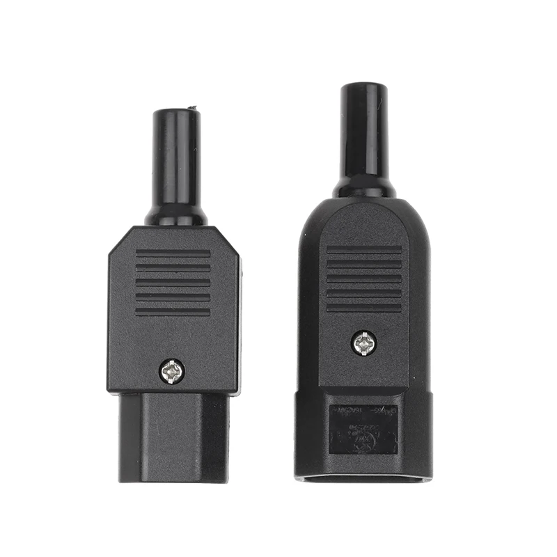 Power Cable 16A 250V IEC Straight Cable Plug Connector C13 C14 Female Male Plug Rewirable 3 Pin AC Socket Industrial