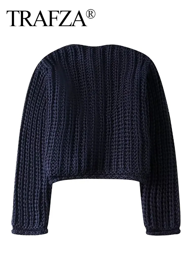 HH Autumn Knitted Cardigan For Women Casual Button O-Neck Long Sleeve Female Sweater 2024 Fashion Solid Loose Lady Cardigans