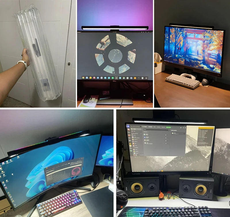 리모컨 모션 램프 포함 모니터 LED 모니터 조명, 눈 보호, USB 스크린 걸이식 조명, 무단 조도 조절 RGB