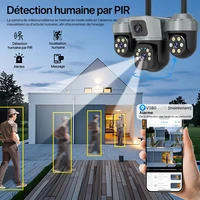 Caméra de surveillance solaire Wonsdar V380 4G à trois objectifs, caméras sans fil à batterie, vision nocturne, charge solaire, moniteur vidéo de sécurité extérieur 5