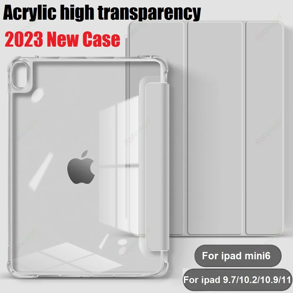 Con Astuccio Portamatite Per Ipad Custodia Trasparente Da 10.9 Pollici Di Decima Generazione Ipad 9/8/7 Air 5 4 10.9 ''10.5'' 10.2 ''Ipad 9.7 2017 201