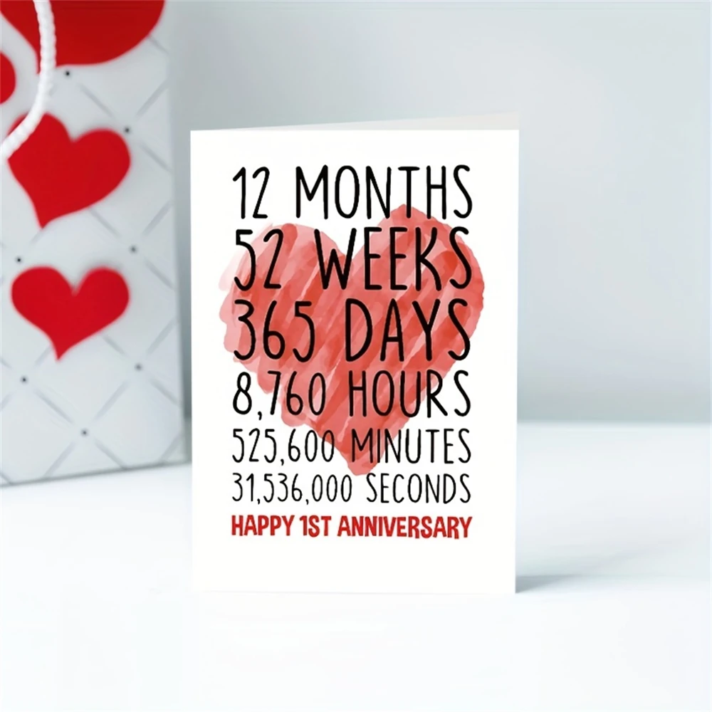 Greeting Cards 1pc Happy 1st Anniversary Card for Him Her First Wedding Anniversary Greeting Card Funny One Year Together Card
