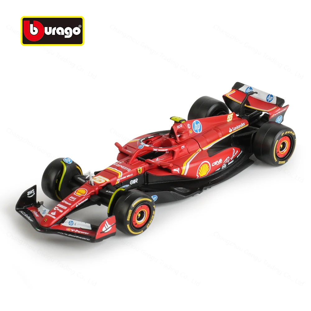 Bburago 1:43 Ferrari 2024 SF24 #16 #55 F1 Racing Formula Car Static Simulation Diecast Alloy Model Car 6