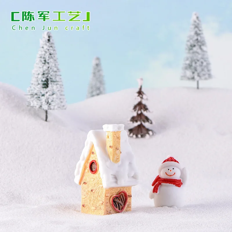 1 PC Happy New Year Micro Cute House Ornaments For Christmas Home Decoration Colorful Candy Villa Party Adorment Free Shipping