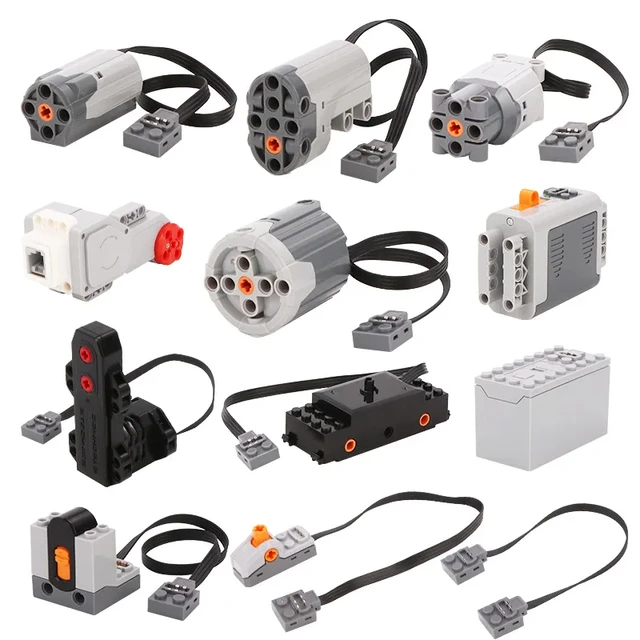 Technical Electronic Model Building Blocks MOC Power Functions Motor Parts IR Speed Remote Control Receiver Battery Box DIY Toys 2