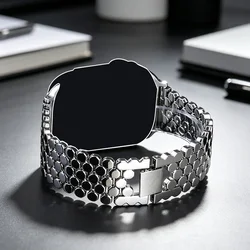 Elegant Honeycomb Metal Watch Band Strap - 40 41mm(S11 10 42mm) (Silver)