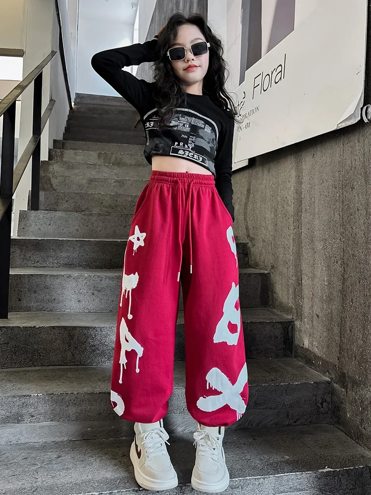 

Children's Hip-hop Fashion Clothes Girls' Slim-fit Navel Practice Clothes Suit Children's Hip-hop Jazz Dance Performance Clothes