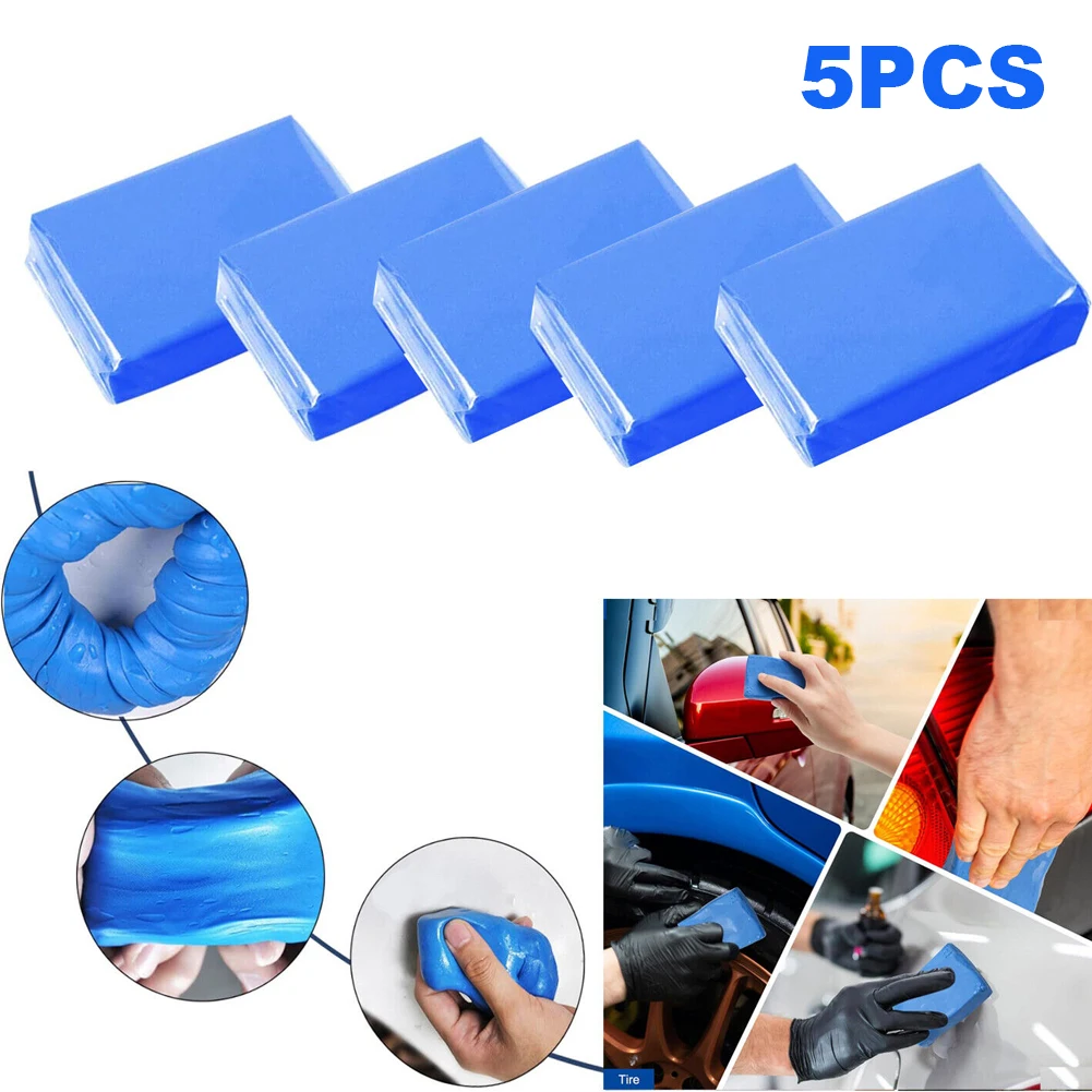5Pcs Vehicle Detailing Magic Cleaning Mud Blue Auto Detailing Cleaner Car Magic Clay Bar Auto Cleaner Tool