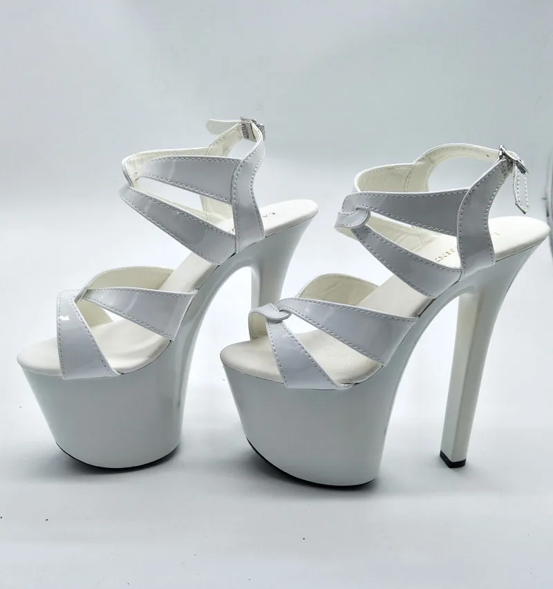 

LAIJIANJINXIA New 17CM/7inches PU Upper Fashion Sexy Exotic High Heel Platform Party Women Slippers Pole Dance Shoes G084