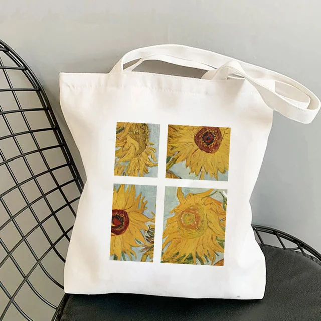 Shopper Van Gogh Img Printed Kawaii Bag Harajuku Women Shopping Bag Canvas Shopper Bag Girl Handbag Tote Bag Shoulder Lady Bag b927