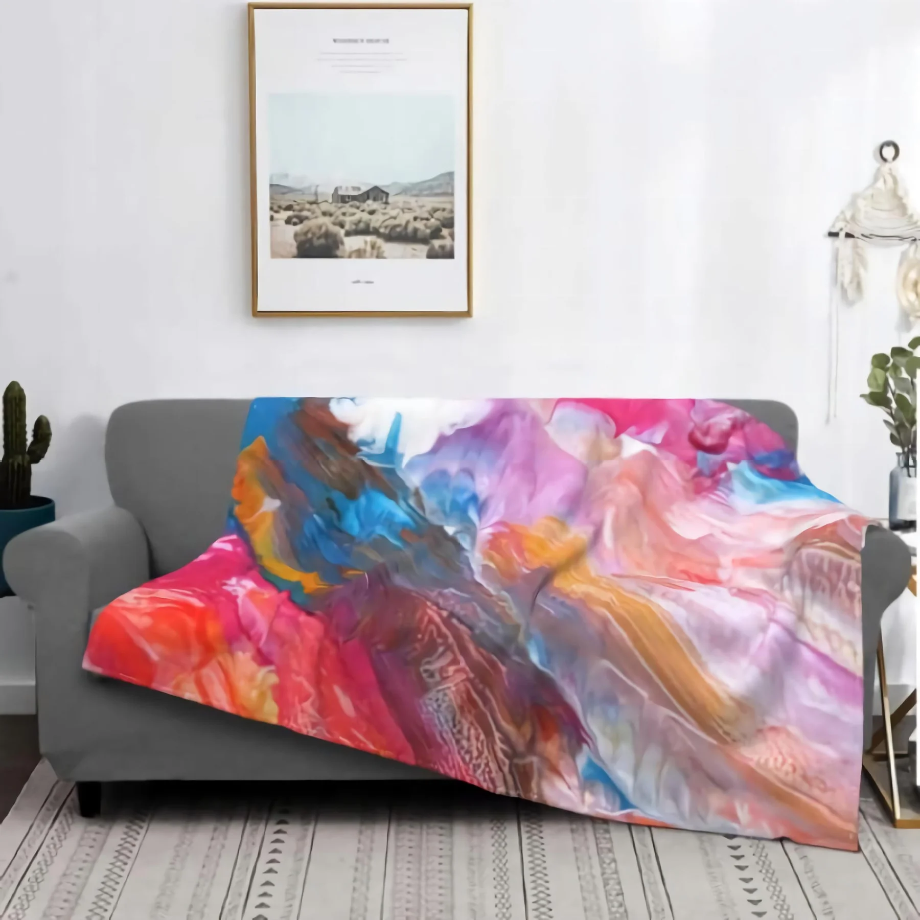 

Комфортное бархатное супермягкое одеяло с абстрактным акриловым принтом-домашний декор теплые Пледы для зимнего постельного белья диван и подарок
