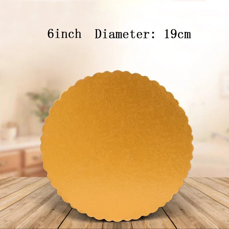 5pcs 6/8/12inch Cake Hard Paper Pad Wedding Birthday Party Trays Gold Card Board Flower Lace Round Cake Boards Decorating