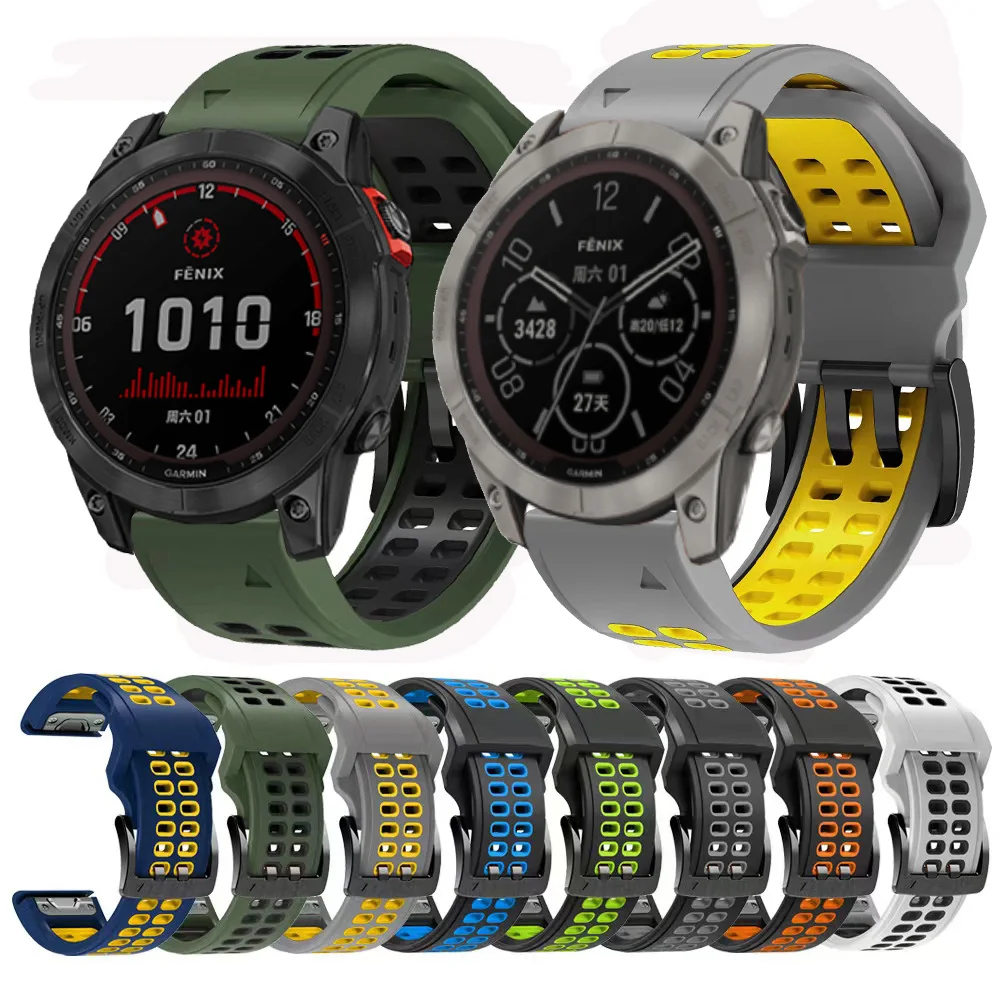 Per Garmin Fenix 7X 7 Cinturino Easy Fit Silicone 22Mm 26Mm Bracciale Per Garmin Fenix 6X 6 5X 5 3 Hr/Tactix Delta/Marq/S62 Orologio