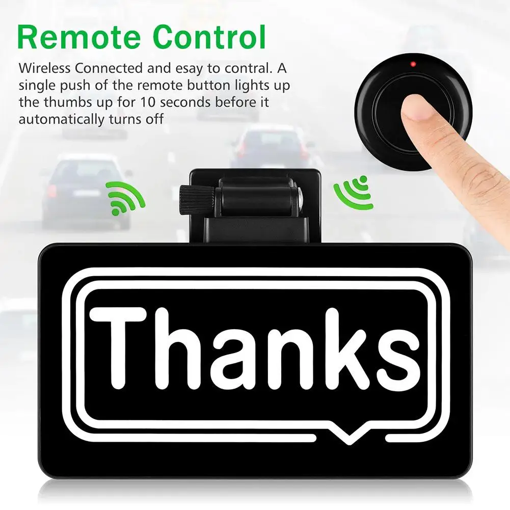 

Car Rear Window Thanks Light Auto Remote Control Driving Light Car Etiquette LED Sign RGB Lights Accessories Display Lamp V1F7