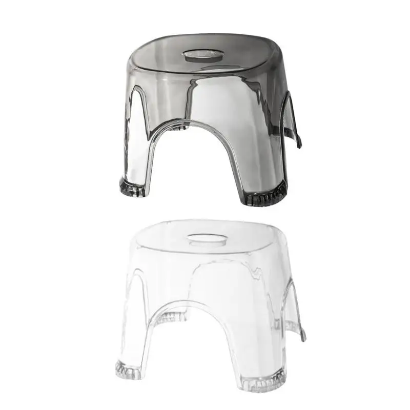 

Bathroom Bath Stool Non-Slip Transparent Shoe Change Stool Toilet Thickened Plastic Bench Low Stool Multi-purpose Bench