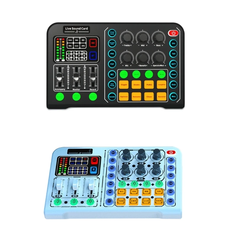 

Mini Sound Mixer Board Live Sound Card Bluetooth-compatible for Streaming Voice Changer Audio Mixer Sound Effects Music