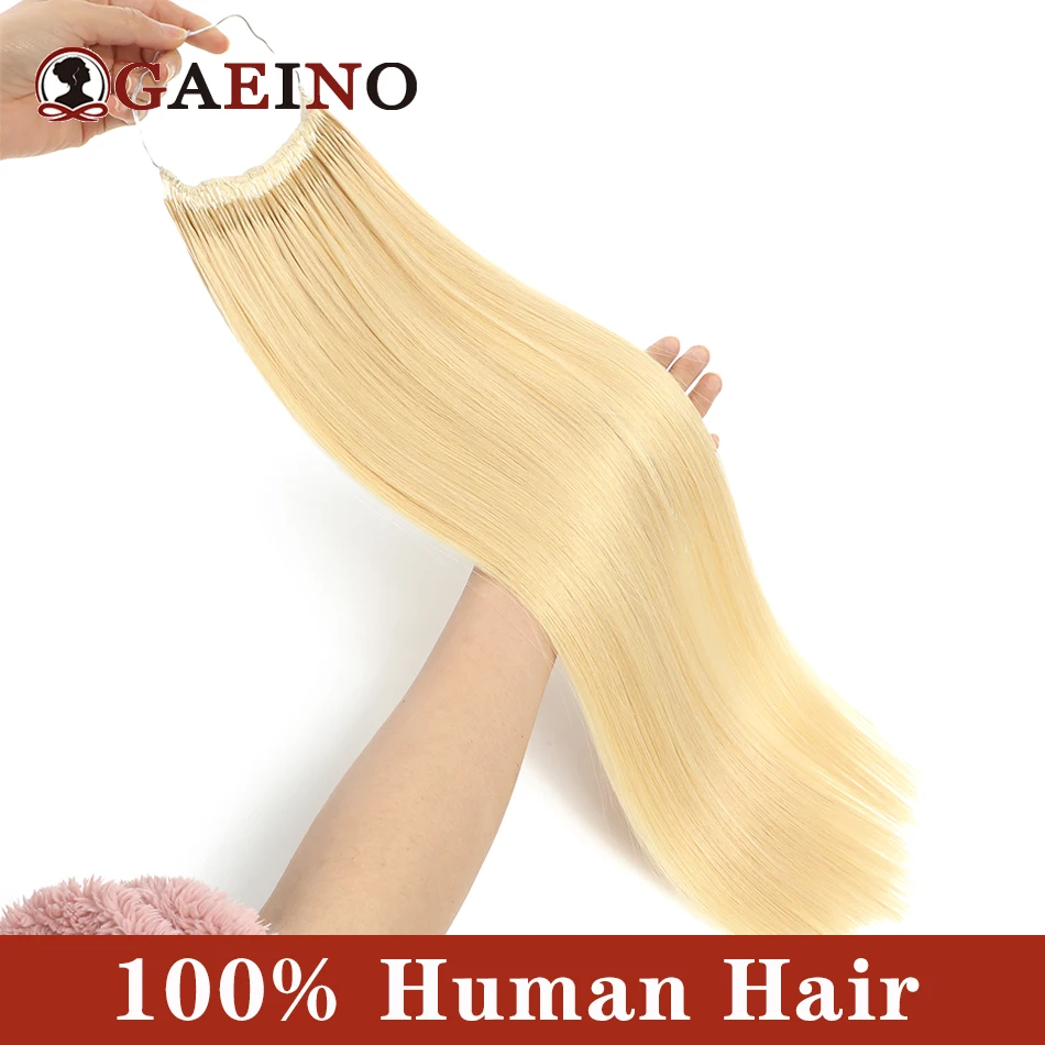 Cotton String Twins Tip Hair Extensions 613# Golden Blonde for Asian Women