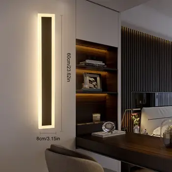 LED Wall Light Long Strip Entryway Wall Sconce Lamp Waterproof Modern Outdoor Exterior Light 1