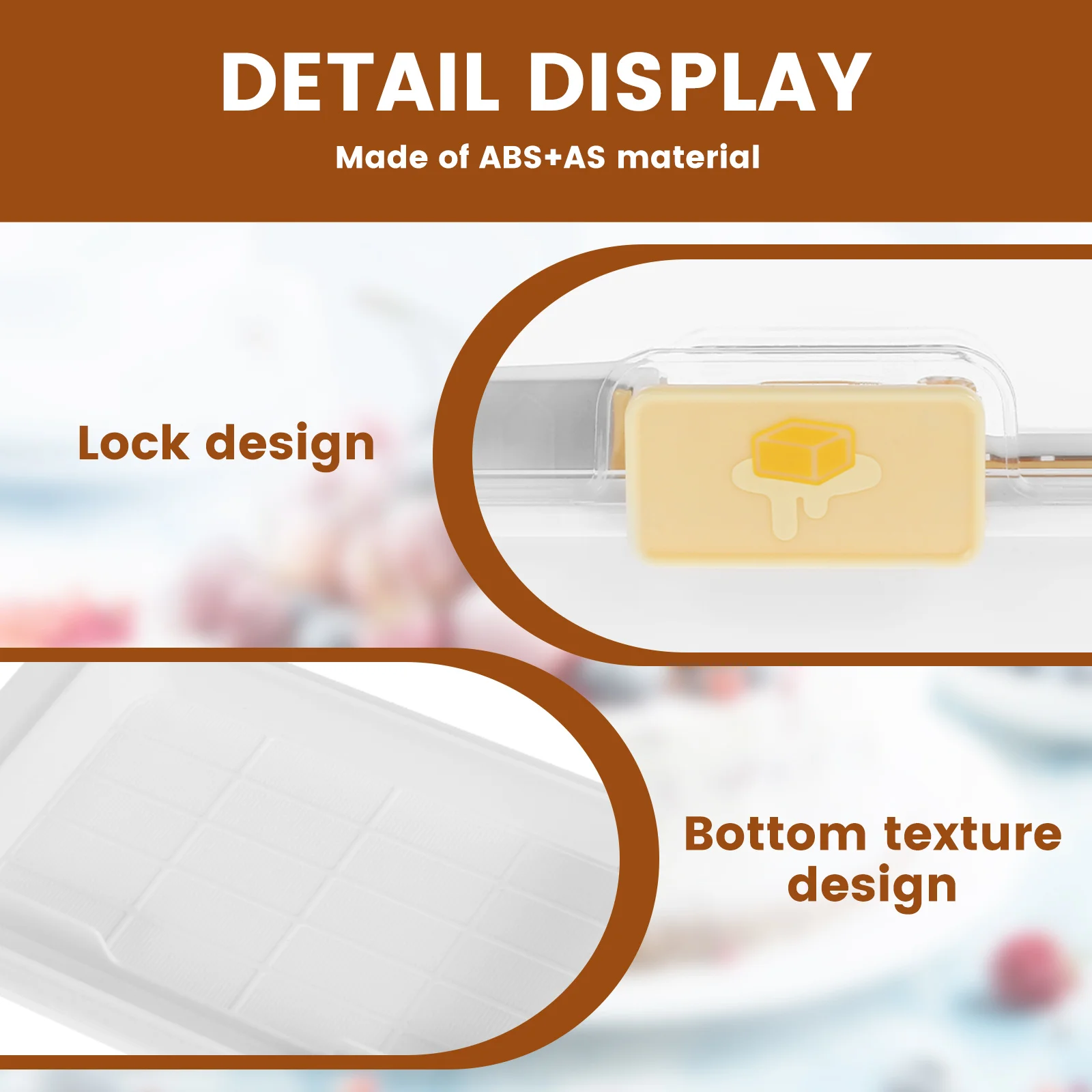 Butter Dish with Lid Airtight Butter Holder Reusable Keeper Container Easy to Scoop and Scrape Tray for Countertop