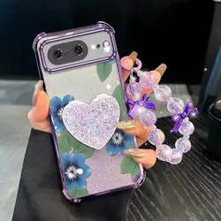 3 - Piece Gradient Wings Phone Case Set with Lanyard & Stand - Google Pixel 8 Pro (PURPLE)