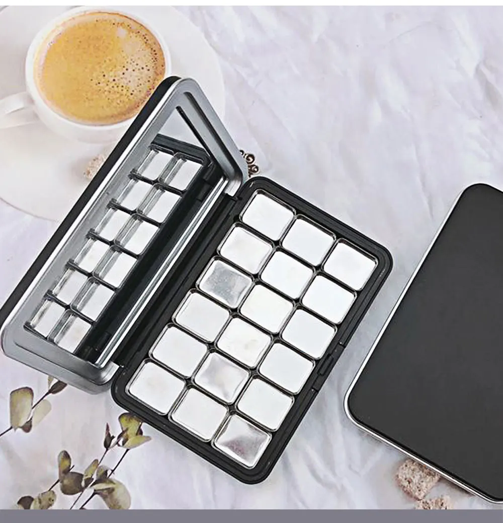 18 Grid Watercolor Pigment Packaging Mini Handmade Moisturizing Storage Box Magnetic Empty Watercolor Palette Nail Art Supplies