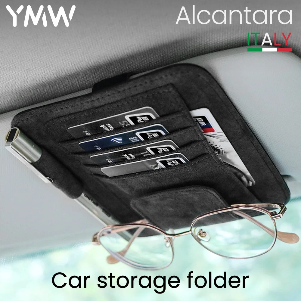 Sunvisor Leather Holder | Car Card Holder Leather | Holder Auto Leather ...